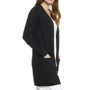Barefoot Dreams CozyChic Lite Long Cardigan - Black sz XS